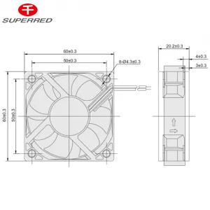 Черный DC 12V охлаждающий вентилятор 60x60x20 для дезинфекции шкафа / обогревателя / микроволновой печи